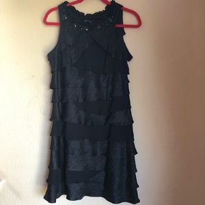 S.L fashions black embellished dress